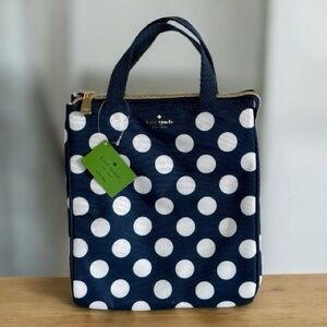 Kat Spade Thermal Tote Bag NWT Navy and dots